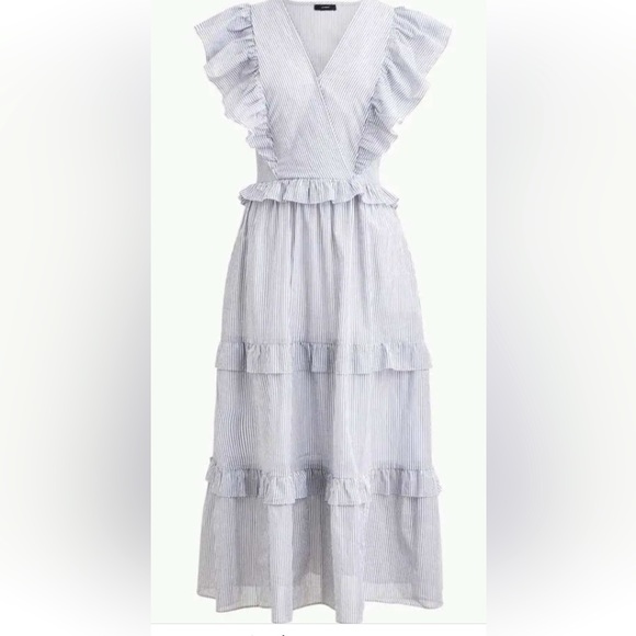 J. Crew Dresses & Skirts - J Crew Ruffle-sleeve cotton voile dress AX318, size medium **NEW**